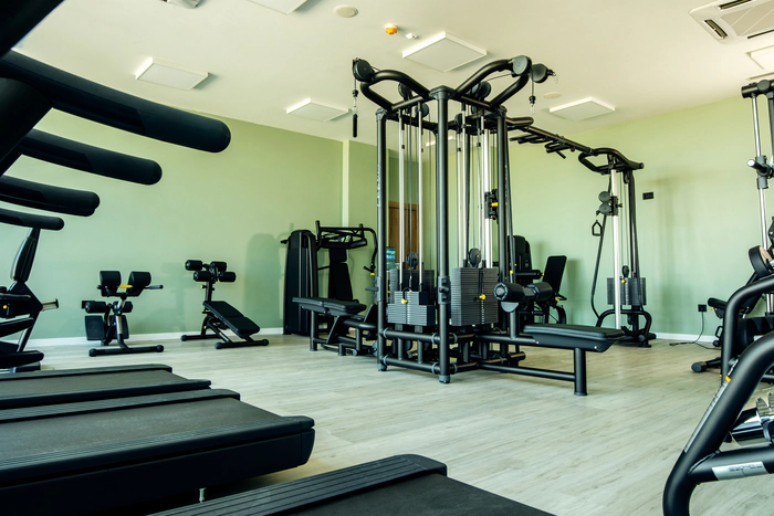 Salle de fitness dans un camping équipé